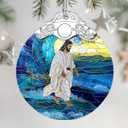 Religious Christmas Ornaments - Stained Glass Jesus Christ Ornament | Christian Christmas Decorations | God Jesus Home Decor | Xmas Tree Decor | Holiday Decor Christian Gifts | Religious Gifts