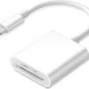 USB C SD Card Reader, Type C SD Card Reader, Supports SD and MicroSD Memory Card Adapters for iPhone 15 16/iPad/MacBook/Mac, Trail Camera Viewer Plug and Play -2 Slots