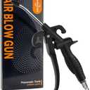 High Volume Air Blow Gun with Rubber Guard Air Flow Nozzle, Industrial Household Air Blower Gun Angle Bent Jet Nozzle, Air Gun for Compressor Pneumatic Tool for Dust Cleaning Car Detailing