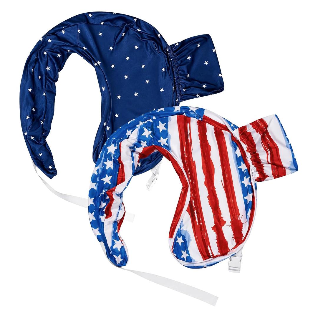 Nursing Pillow Cover Compatible with My Brest Friend, 2 Pack Soft Breathable Replacement Covers, Machine Washable, Patriotic 4th of July, Stars Stripes