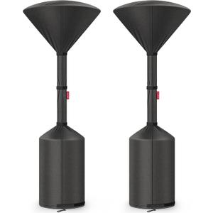 QH.HOME 2 Packs Patio Heater Covers, [2026 Upgraded Tear-Resistant Fabric] Waterproof with Robust Zipper,Dustproof/Wind/Sunlight/Snow-Resistant,(2 Pack-89"H x 33"D x 19"B ,Black)