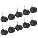 PATIKIL 1 Inch Swivel Stem Casters, 10 Pack Nylon 360 Degree Insert Swivel Stem Wheels for Chair Shelf Furniture Replacement, Black