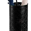 Hacaroa Metal Round Umbrella Stand Rack, Free Standing Umbrella Holder Bin, Canes Walking Sticks Holder for Entryway, Home, Office, Black (16.5"H x 6.7" Diameter)