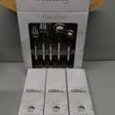 FORTESSA Jaxson 18/10 Stainless Steel Flatware, 5 Piece Place Setting With Table Knife, Forks and Spoons (Service For 1), Dishwasher Safe, Brushed/Mirrored