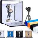 Photo Studio Light Box, 20"x20" Professional Photography Photo Light Box with 160 LEDs Lights & 4 Color Backgrounds for Product Picture Photography
