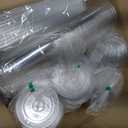 [100 SETS] 32 oz Cups with lids, Plastic cups with lids and straws, iced coffee cup, suitable for takeout iced coffee cold drinks, smoothies, juices, parfaits, Frappuccinos, and milkshakes.