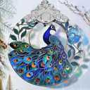 Stained Glass Suncatcher Ornament - Peacock Christmas Decorations - Christmas Ornaments for Tree - Holiday Present Ideas - Gift Exchange