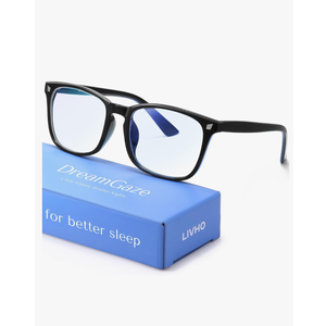 livho DreamGaze Blue Light Blocking Glasses for Better Sleep - Night Driving Premium Computer Blockers for Man and Woman (Clear, Black)