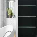 24x30 Inch Aluminum Framed Bathroom Medicine Cabinet Surface Mount Single Door Storage, Silver
