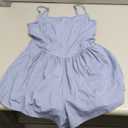 Beaully Women's Summer Sleeveless Athletic Rompers Spaghetti Strap Double Lined Shorts Jumpsuit One Piece Outfits (Medium, Blue)