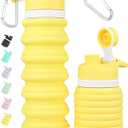 Collapsible Water Bottle, 26oz Silicone Foldable Water Bottles Leakproof BPA Free Travel Water Bottles with Carabiner, Portable Sport Water Bottles for Camping,Hiking Outdoor Indoor Sport