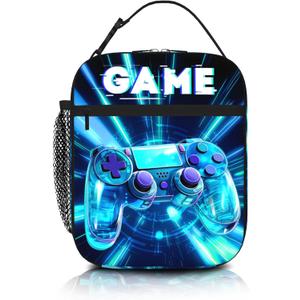 Video Game Lunch Bag for Boys Girls Insulated Game Lunch Box For Kids Teen Adult Reusable Kids Lunchbox for School Work Office Travel Picnic Hiking Waterproof Leakproof Portable Fits Most Bento Boxes (One Size)