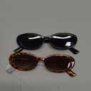 miyya Old Money Polarized Oval Sunglasses  2025 Edition, UV400 Protection, Feather-Light Fit & Trendy Colors (Black/Leopard Beige)