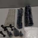 Hotop 18pc Christmas Village Accessories 47.2 Inch Village Roads Mini Snowy Trees Streets Light Lamppost Hedge Figurines Set for Display Winter Holiday Decorations DIY Crafts No Batteries(Modern)