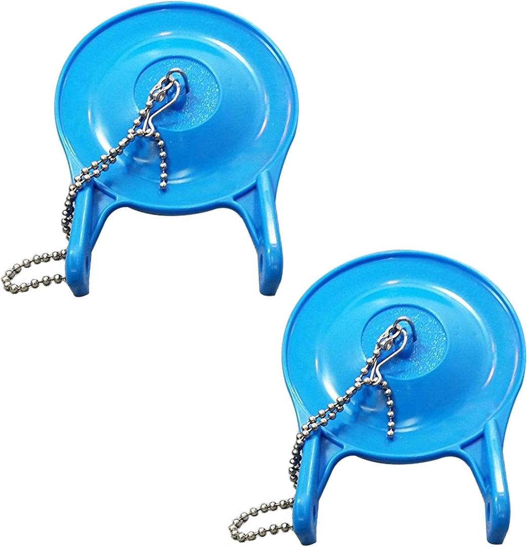 Hibbent 2 Pack Large 3-Inch Toilet Flapper Replacement Compatible with Gerber 99-788, Water Conserving Toilet Flappers for 3 Inch Flush Valves, Stainless Steel Chain, Easy to Install, Blue