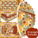 Hahafelt 10 Pcs Fall Retro Boho Quilting Fabric Bundles 20 x 20 Inch