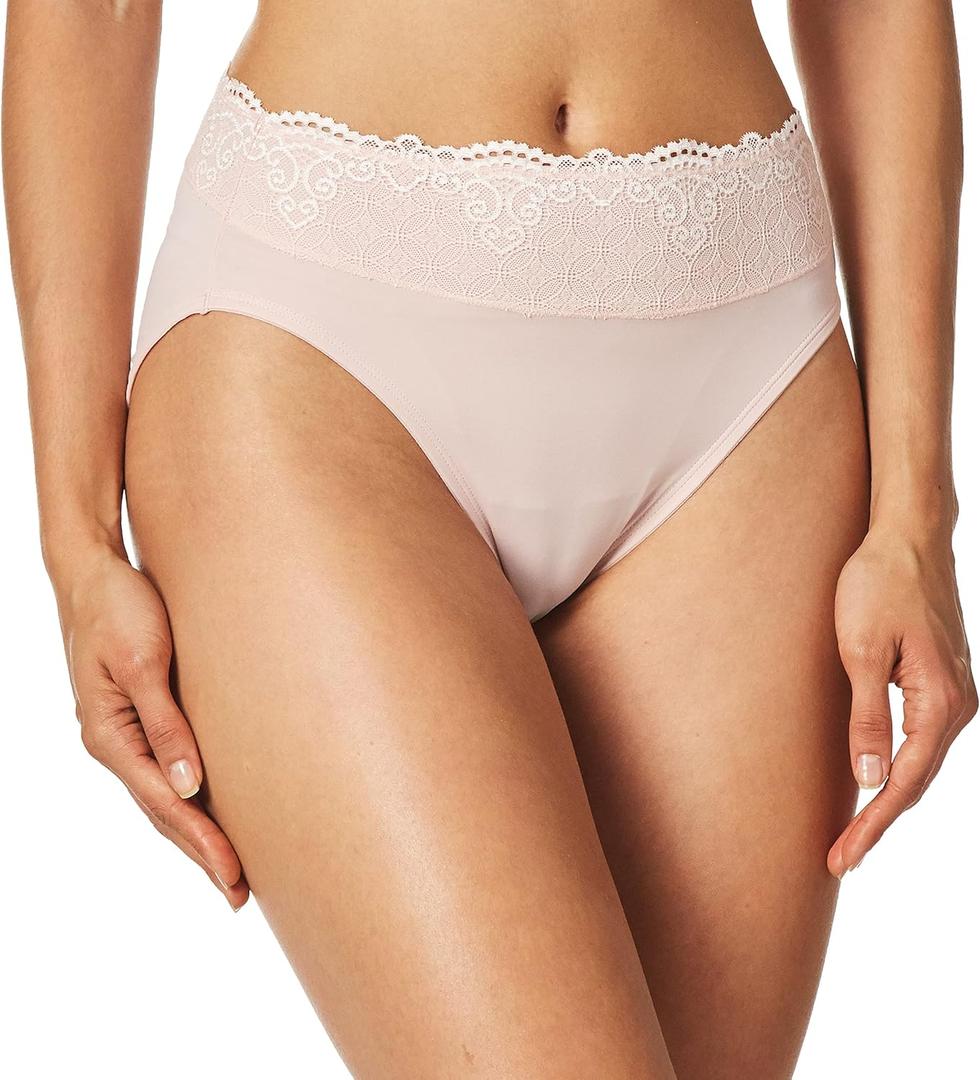 Bali Women's Passion for Comfort Hi-cut Panty (9, Sheer Pale Pink)