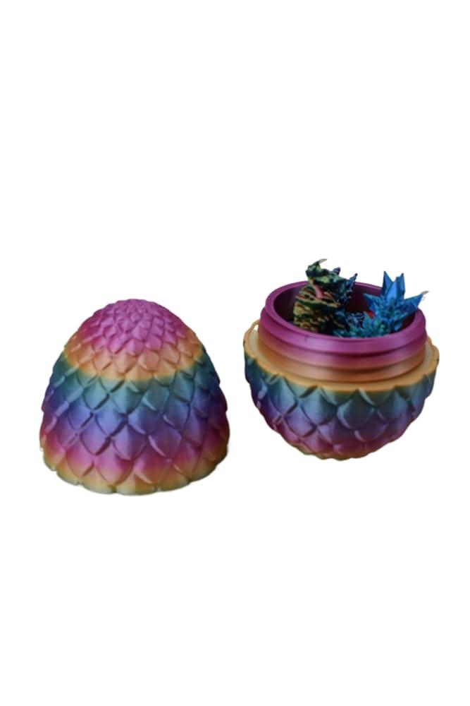 Efilra 3D Printed Dragon Egg, Magnetic Dragon Eggs with Dragon Inside, Easter Basket Stuffers, Easter Eggs 3D Dragon Toys Gifts for Kids 5-7, Crystal Dragon Egg Fidget Toys