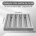 Stainless Steel Commercial Kitchen Hood Filter, Range Hood Baffle Grease Filter for Restaurant Exhaust Hoods, UL/NSF Listed, 19.5 W x 15.5 H Inch 4 Grooves Hood Filters（5 Pack）