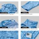 Men's Sun Protection Fishing Shirts UPF 50+ Lightweight Hoodie Long Sleeve UV SPF Hooded Shirts with Mask Rash Guard (3X-Large, Blue Camouflage)