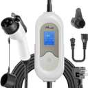 Mplus Electric Vehicle Charger Station 16 Amp Level 1 & 2 Portable EV Charging Includes NEMA 5-15P & 6-20 Plug Compatible with J1772 Electric Cars Household Travel Travel Portable Emergency Charger