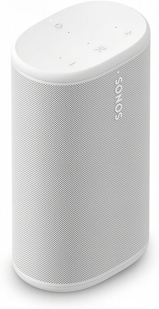 Sonos Play - Portable Bluetooth Speaker with WiFi, Alexa, 24-Hour Battery Life, Charging Base - White (Single)