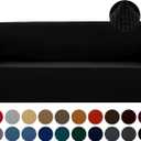 Joccun Stretch Couch Cover Slipcovers, 1-Piece Sofa Covers for 3 Cushion Couch Spandex Jacquard Washable Furniture Protector Cover for Living Room,Kids,Pets(Sofa,Black) (Large78"-94")