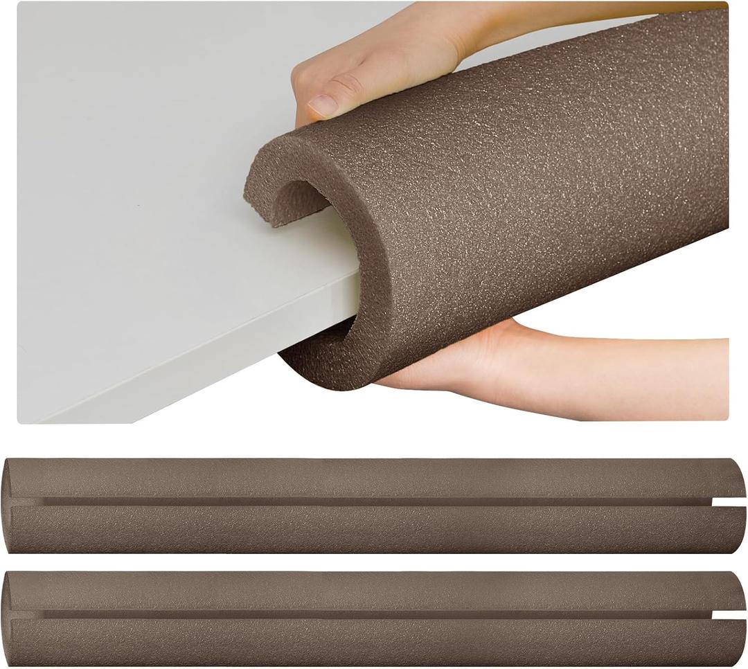 Hanaive 4 Pcs 40 Inch x 4.1 Inch Jumbo Foam Pool Noodles Pipe Insulation Tube Large Swimming Swim Hollow Noodle Bulk for Floating Craft Projects Pre Slit Clamp Protection Padding Bumper (Brown)