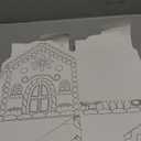 Funrous 12 Pcs Gingerbread Paper Coloring Houses DIY Craft Kit Large Christmas Cookie Gift Boxes Cardboard Color Your Own House Boxes for Holiday Activities Party Decor Gift Packaging 6.89x7.36x9.84in