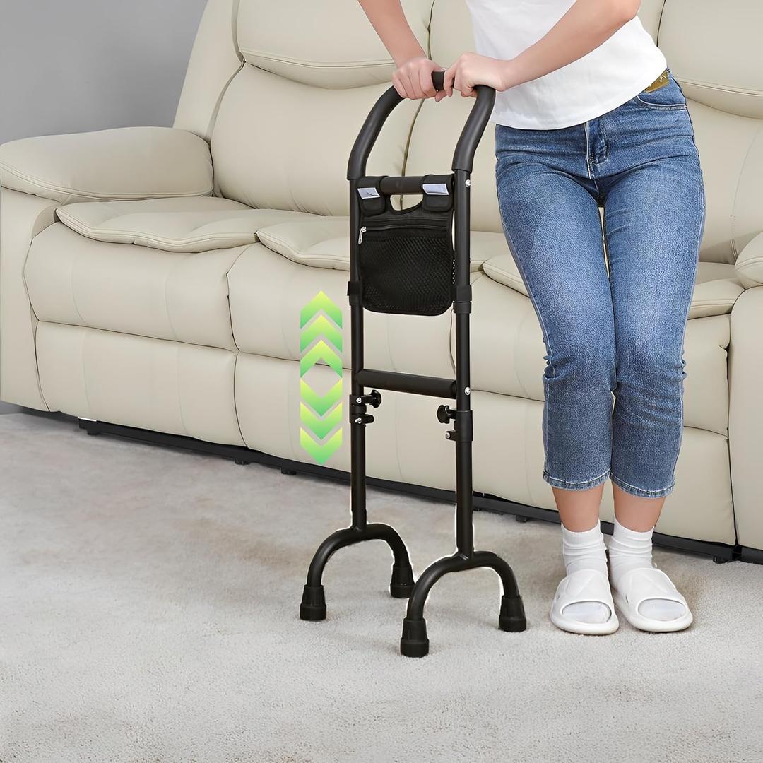 Stand Assist(Black)-Mobility Standing Aid Rail for Couch, Chair, Bedside, Toilet. Assistance Handle for People with Limited Mobility. Safety Grab Bar for Standing, Walking, Up and Down The Stairs