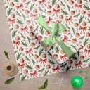 3 x GIOLNIAY Red Bows Christmas Wrapping Paper for Men Women Kids - Holiday Gift Wrap with Pine Branches & Berries on White - 4 Jumbo Sheets, 28" x 40" Each (31 sq. ft ttl), Easy to Store