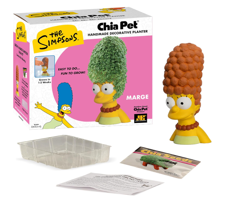 Chia Pet The Simpsons Marge with Seed Pack, Decorative Pottery Planter, Easy to Do and Fun to Grow, Novelty Gift, Perfect for Any Occasion