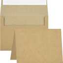 Blank Cards and Envelopes 5x7,50 Pack Brown Kraft Envelopes with Kraft Cards for All Occasions,Invitations Thank You Blank Cards