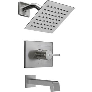 SOOOHOT Bathtub Shower Systems, Tub and Shower Faucet Set Combo with 6 Inch Brushed Nickel Shower Faucet Set, Shower Tub Faucets Sets Complete (Valve Included)