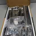 Universal TV Stand - Table Top TV Stand for 27-60 inch LCD LED TVs - 6 Level Height Adjustable TV Base Stand with Tempered Glass Base & Wire Management, VESA 400x400mm