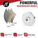 2 x 10 Pack Rare Earth Magnets with Holes and Screws,30LB Pulling Force Strong Heavy Duty Neodymium Magnet for Cabinet Door,Tool Room,Whiteboard,Craft,Wall Mounting,Office - 1.26x0.2 in