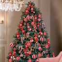 Christmas Candy Cane Lollipop Ornaments for Christmas Tree 30Pcs Xmas Plastic Peppermint Christmas Tree Hanging Ball Pendants for Xmas Party Indoor New Year Holiday Home Decorations (Red)