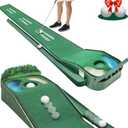 Putting Green Indoor - Golf Putting Mat with Realistic Green Speed,Dual Hazard Putting Mat, Ball Return, Velvet Surface, 8ft Practice Putting mat, Indoor&Outdoor Training Aid - Perfect Golf Gift