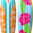 JellyArch 4 Pcs Inflatable Surf Board 36 Inch Inflatable Pool Floats Luau Hawaiian Party Decorations Tropical Flower Blow up Surfboard for Wall Beach Party Decorations