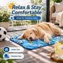 Dog Cooling Mat, Water-Activated Gel Ice Pad for Dogs&Cats, Self-Cooling Mat Soccer Fan Dog Gifts, Waterproof Wipe-Clean, Soccer-Themed Summer Beds for Outdoor&Indoor Medium/Small Pets, Medium 19.7”×23.6”