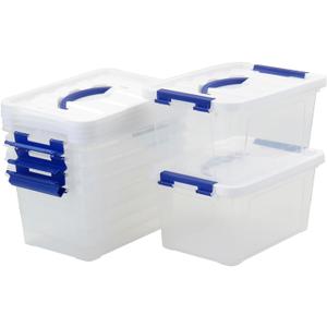 6 Pack 7 Quart Storage Boxes, Clear Plastic Storage Bins with Lids