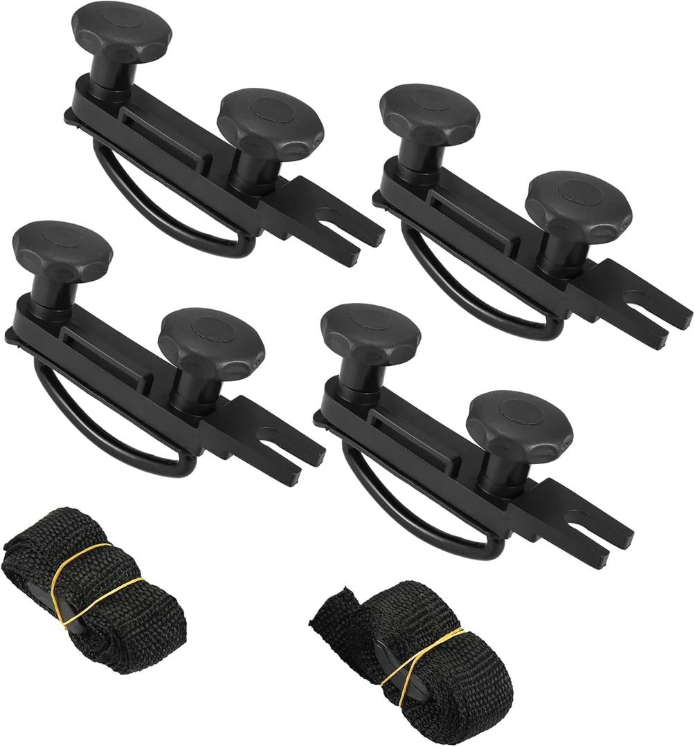 ACROPIX 4 PCS Universal Roof Box U Bolt Clamps Rooftop Cargo Carrier Rack Bolts 83mm Internal Width W/ 8 Lock Nuts and 2 Straps Cargo Carrier Mounting Fitting Iron Bolts Car Parts