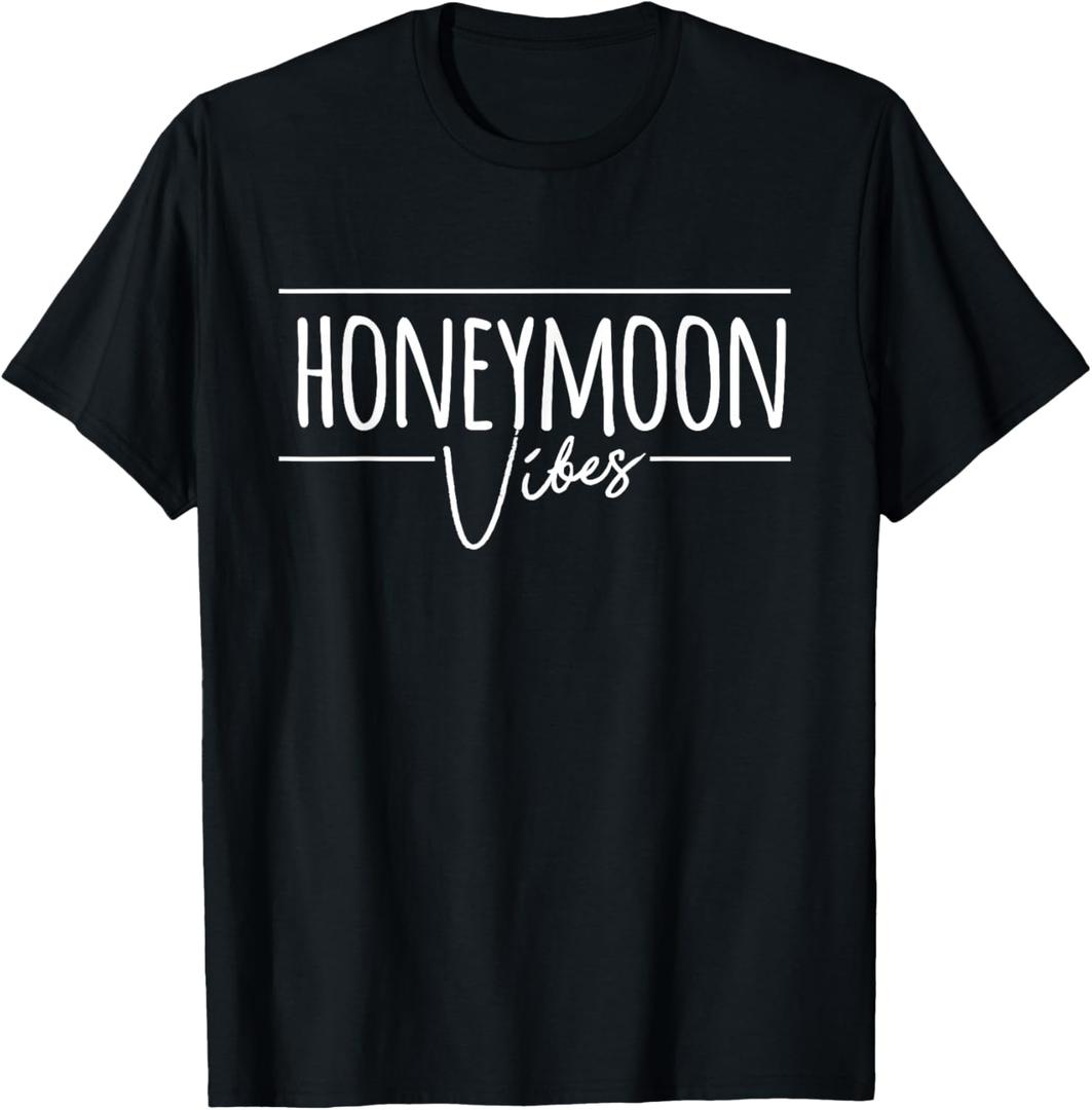 Honeymoon Vibes for New Brides Wedding T-Shirt, Size Small