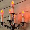 2 x Christmas Flickering Flame Light Bulbs C7 Clear Edison Flame Light Bulbs with Orange Glow, 1 Watt E12 Candelabra Light Bulb for String Light Night Light Candle Chandelier Halloween Xmas Decor, 12 Pack