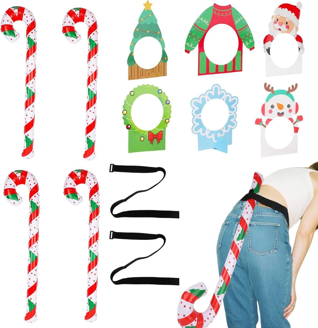 14pcs Christmas Tail Game Set, Funny Adults Christmas Party Tail Games Set Suitable for Carnival Activities Holiday Gathering Family Party Supplies