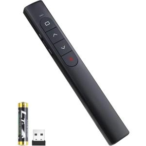 Wireless Presenter Remote, Presentation Clicker with Hyperlink & Volume Remote Control PowerPoint Office Presentation Clicker for Keynote/PPT/Mac/PC/Laptop(Battery Included)