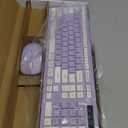 Wireless Keyboard and Mouse Combo, Full-Sized Wireless Keyboard and Adjustable DPI Mouse, 2.4GHz USB Receiver, Silent Keyboard and Mouse for PC, Windows, MAC, Desktop, Laptop(Purple)