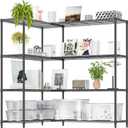 IZEUK Linked Storage Racks, DIY Adjustable Heavy Duty Metal Shelving Unit for Corner, Ideal for Kitchen, Garage, Warehouse, and Garden (Black, 4 Tiers, 15.7" D x 33.5" W x 59.5" H, 1147 lbs Capacity)