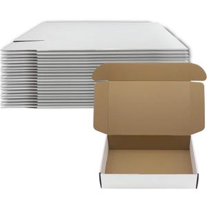 14x9x3 inch Shipping Boxes Set of 20 White Corrugated Cardboard Box Mailer Boxes for Packaging Small Business ShippingMailing Boxes Bulk for Birthday Wedding Party Book Literature Gift Giving