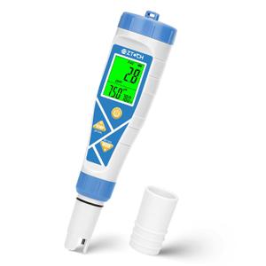 Pool pH Salt and Chlorine Tester 8 in 1 Digital pH Salinity TDS EC Chlorine ORP H2 for Salt Water Pool, Hot Tub, Hydroponic, Aquarium, Hydrogen Water Bottle, Simultaneously Display pH&CI-Temp